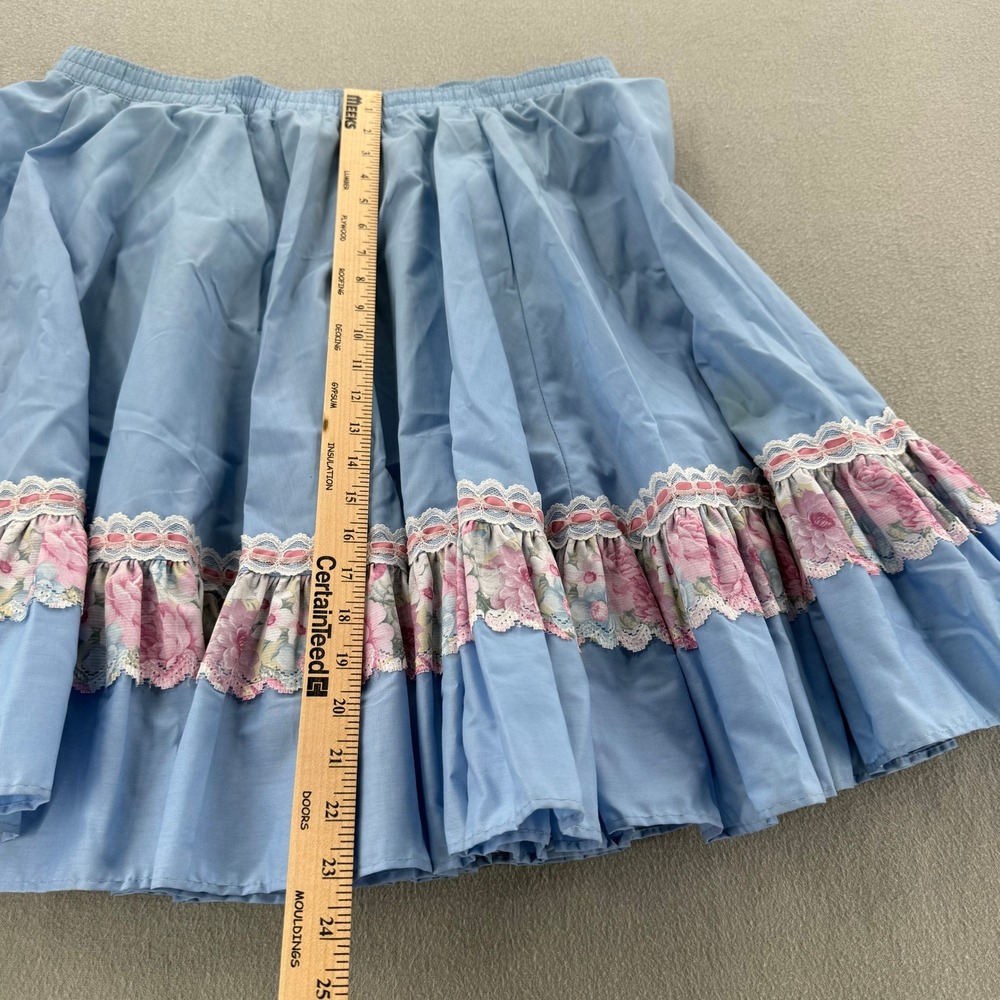 Vintage Square Dance Outfit Western Prairie Full Circle Skirt Ruffle Blouse XL - Picture 2 of 12